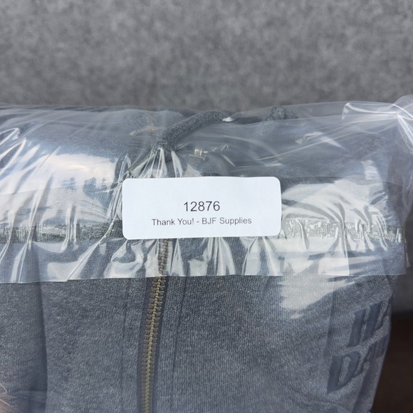 Harley Davidson Hoodie Mens XL Gray Embroidered Motorcycle Biker Full Zip Y2K - Picture 13 of 13